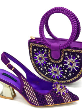Ladies Shoe and Bag Set #PURPLE